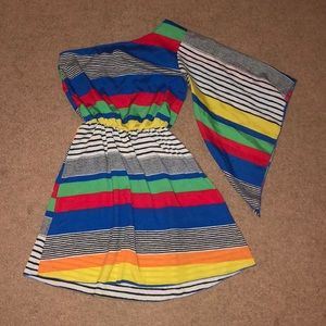 Bright one shoulder dress